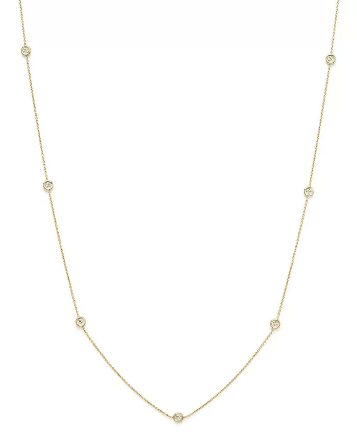 0.51cttw Diamond Station Necklace