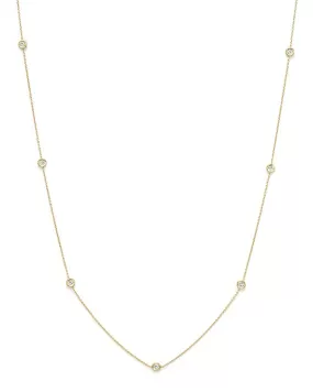 0.51cttw Diamond Station Necklace