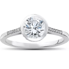 1 1/10 ct Lab Grown Diamond Aria Engagement Ring 14k White Gold