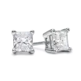 1 Ct TW Princess Diamond Stud Earrings