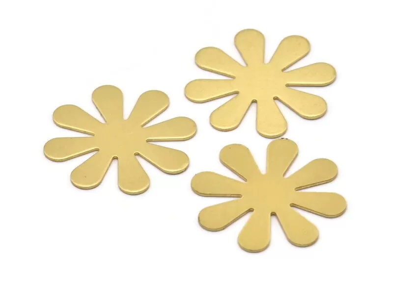 10 Raw Brass Flower Stamping Blanks (28x0.80mm) D0408--N0680