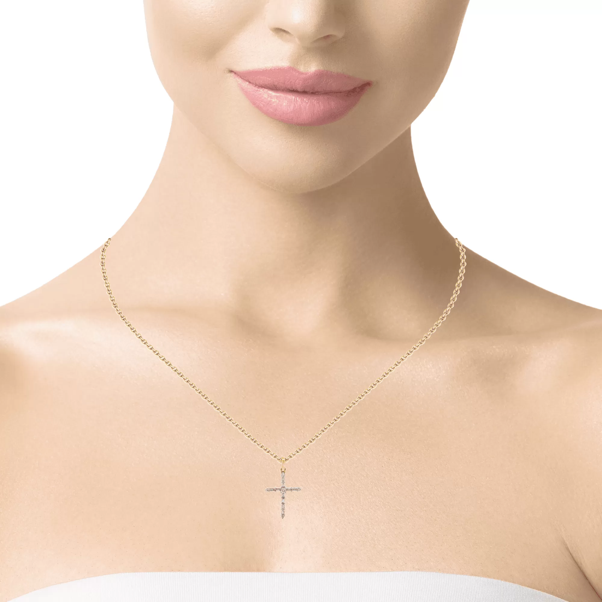 10K Gold 0.32 CTW Diamond Cross Pendant