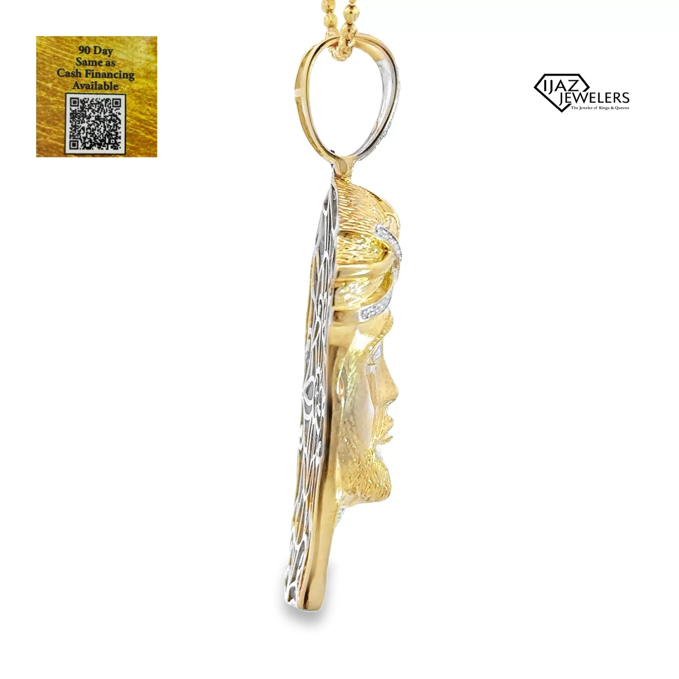 10K Gold 0.75 Diamond Jesus Charm