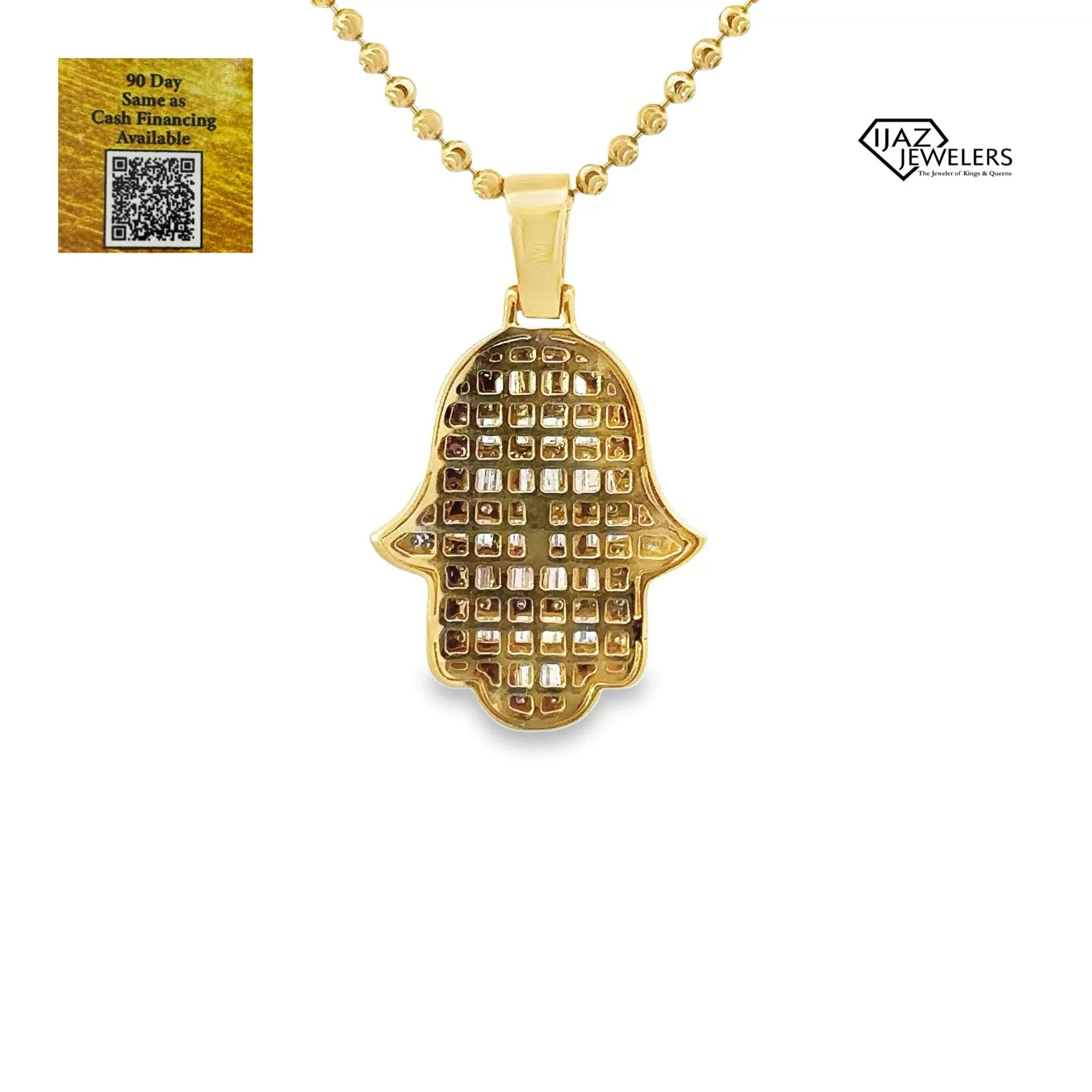 10K Gold 1.40 CTW Diamond Hamsa Charm