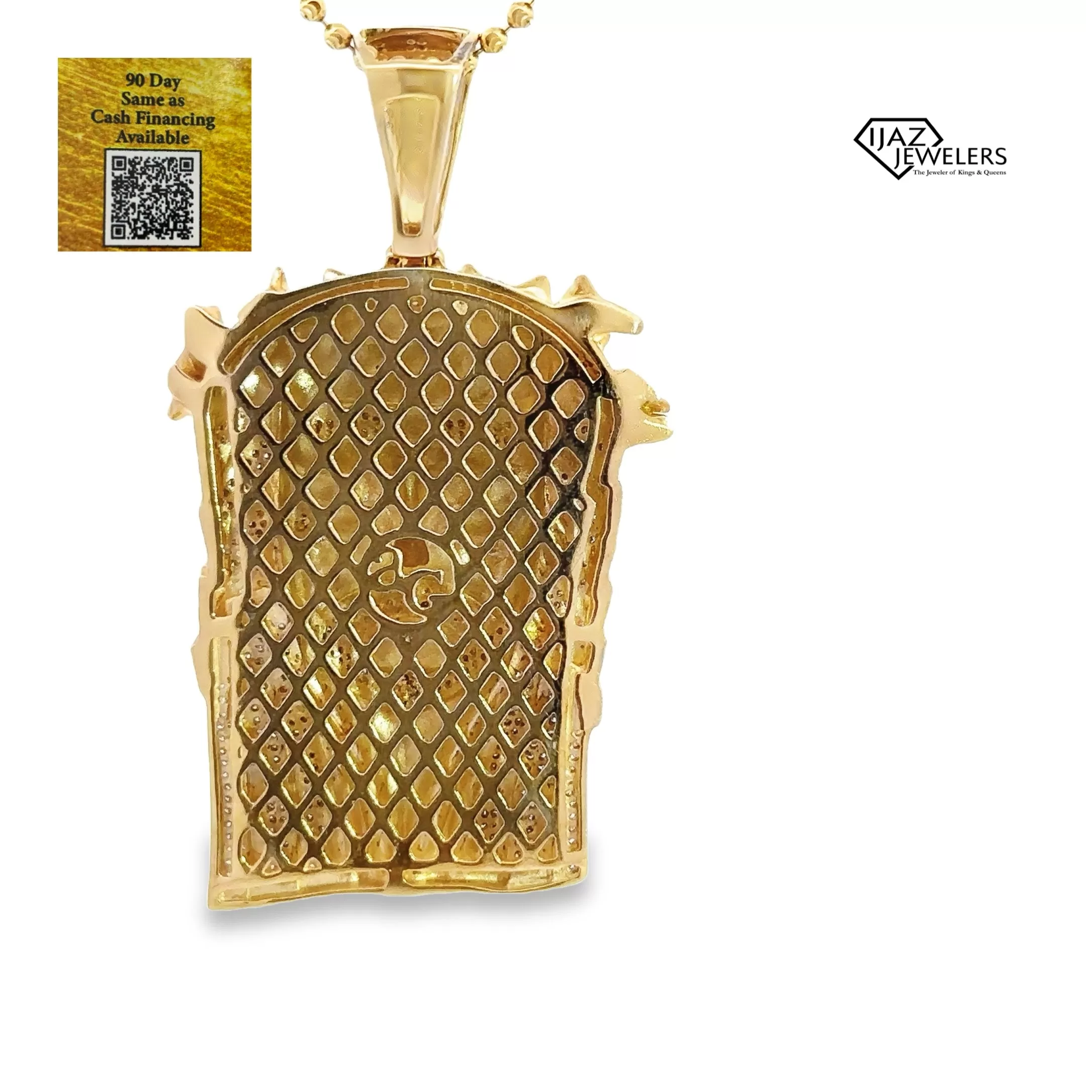 10K Gold 1.85 CTW Diamond Jesus Charm