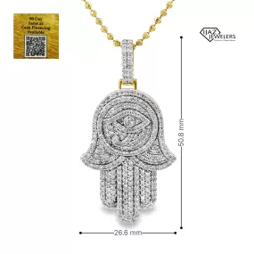 10K Gold 2.52 CTW Diamond Hamsa Hand Charm