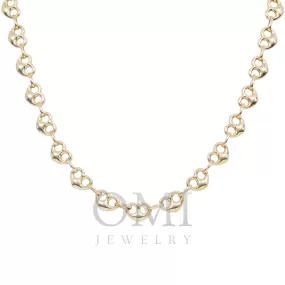 10K GOLD 9.38MM HOLLOW PUFFED HEART SHAPE CHAIN