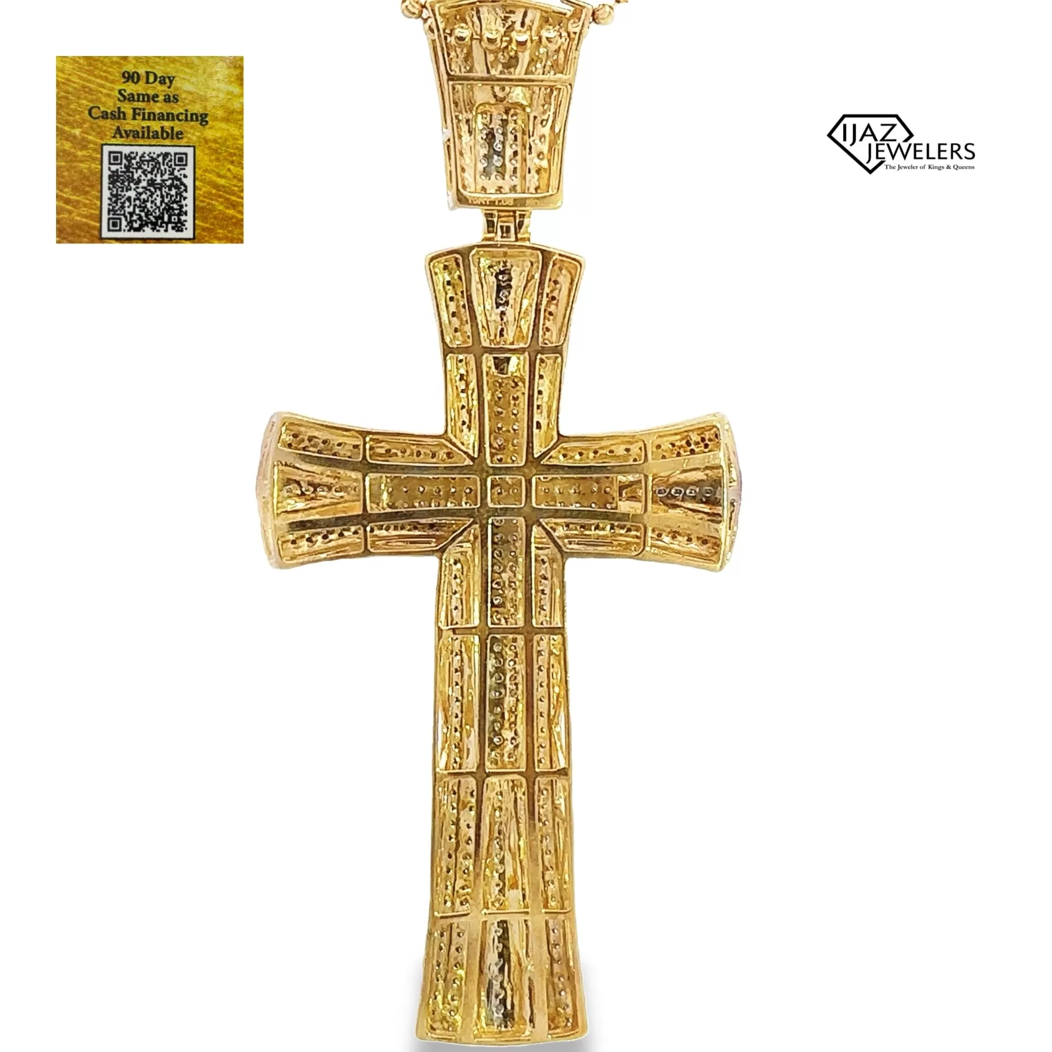 10K Gold Two Tone 1.08 CTW Diamond Cross