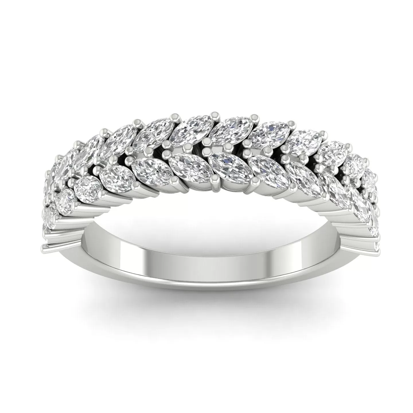 14K & 18K Gold and Multi-Marquee Diamond Eternity Band Lab Grown