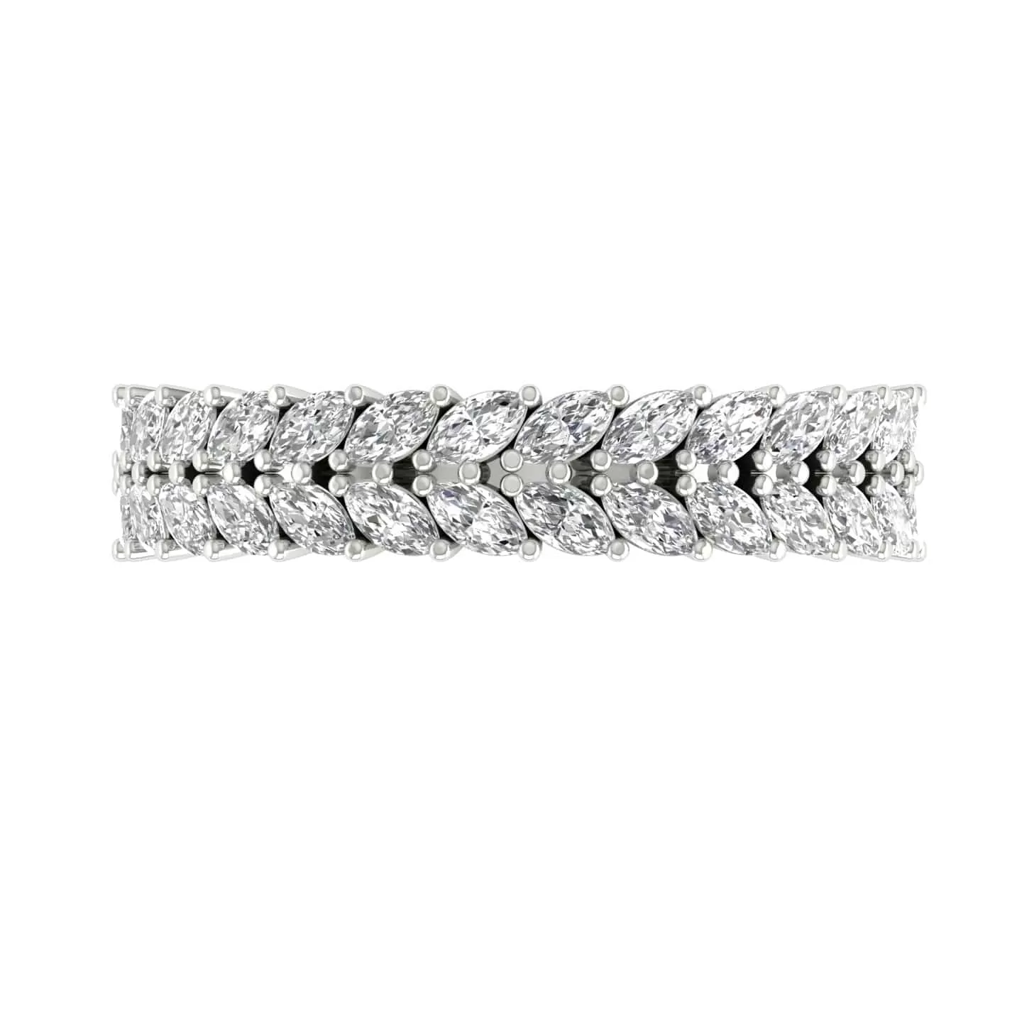 14K & 18K Gold and Multi-Marquee Diamond Eternity Band Lab Grown