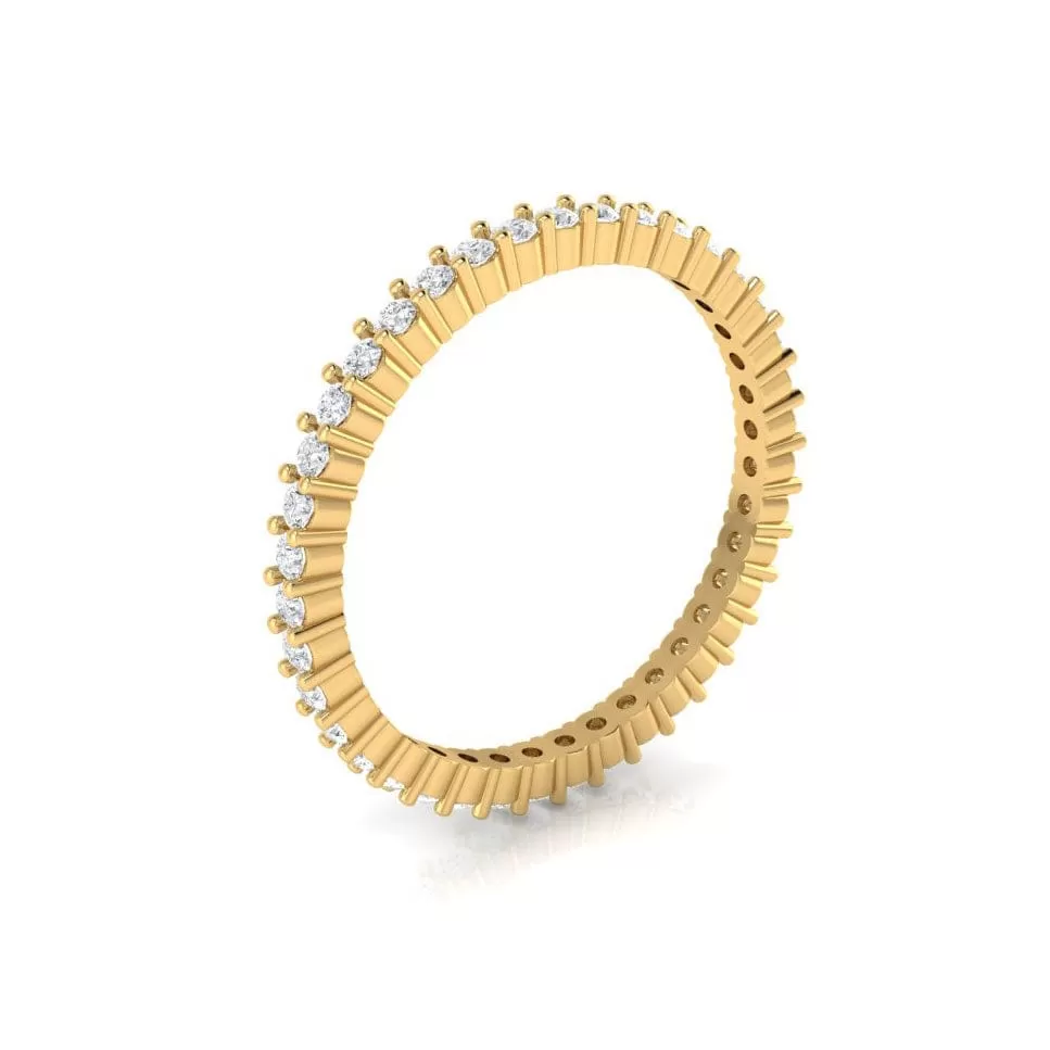 14K & 18K Gold Mini Round Diamond Eternity Ring, Lab Grown