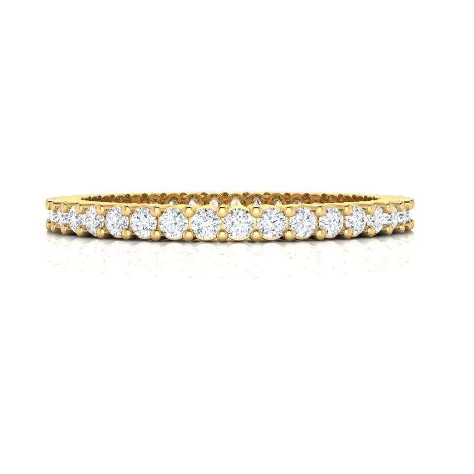 14K & 18K Gold Mini Round Diamond Eternity Ring, Lab Grown