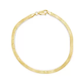 14K Gold Herringbone Bracelet