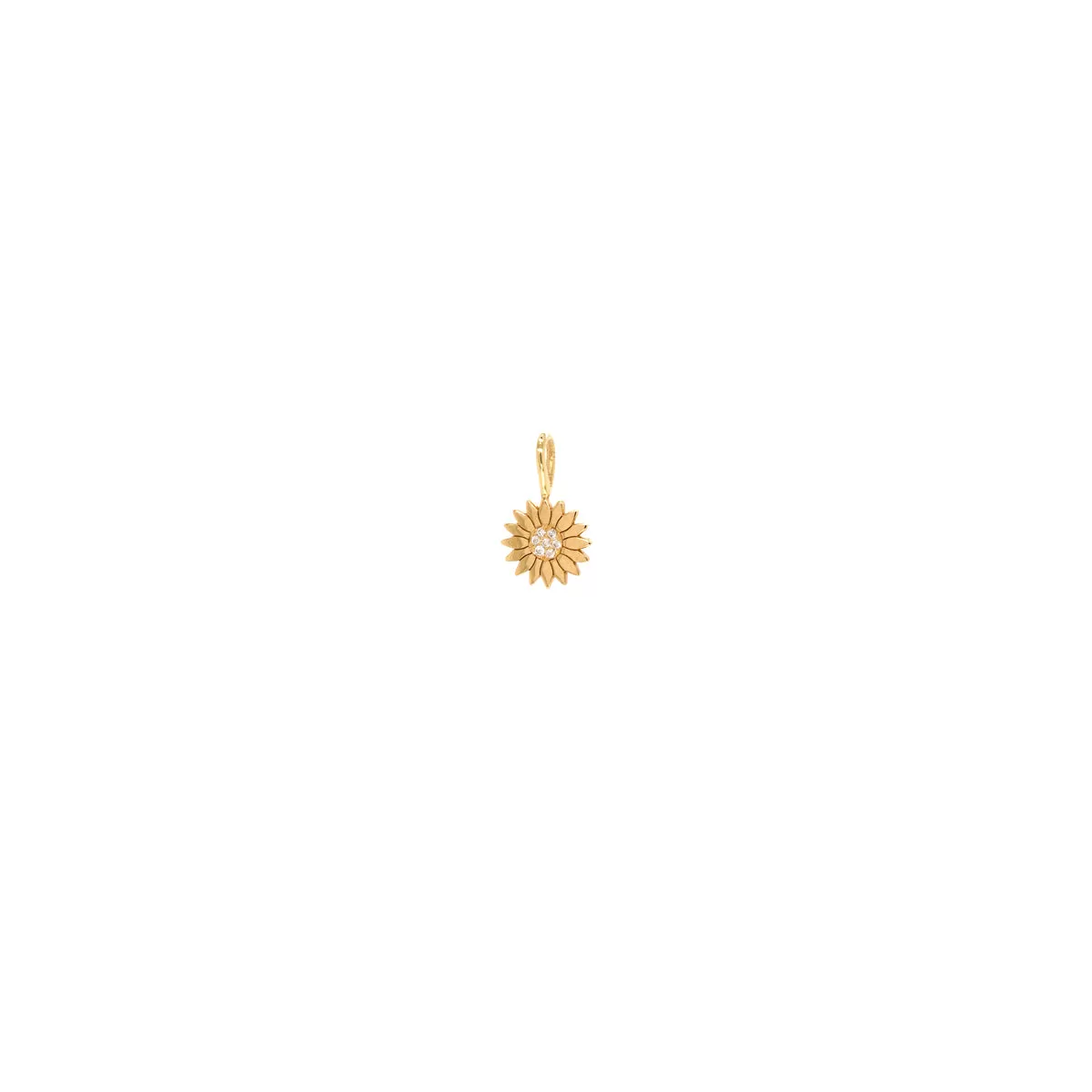 14k Midi Bitty Diamond Flower Charm