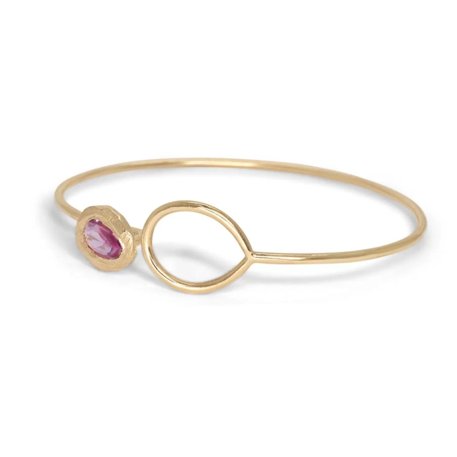 18K Button Cuff in Pink Sapphire