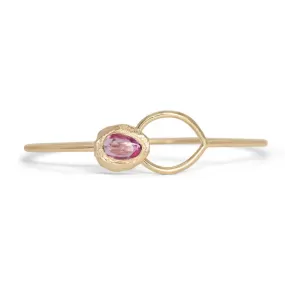 18K Button Cuff in Pink Sapphire