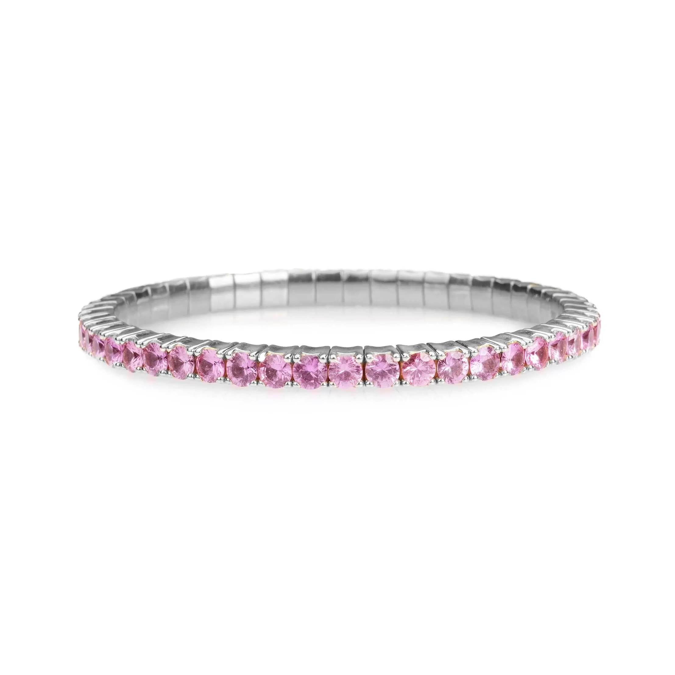 18K Gold Stretch & Stack Pink Sapphire Bracelet, 2.25-8.58 Carats