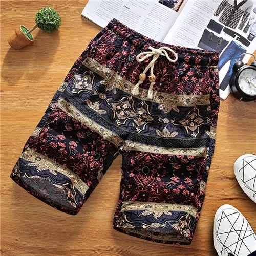 2022 Summer Casual Beach Cotton Linen Men Shorts