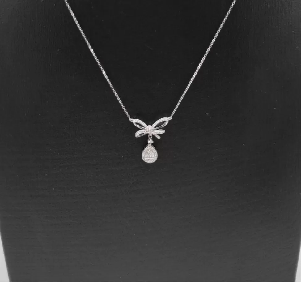 .20ct Pear Ribbon Diamond Necklace