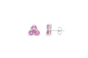 4.20 CT Pink Sapphire Earring 14K White Gold PSER002