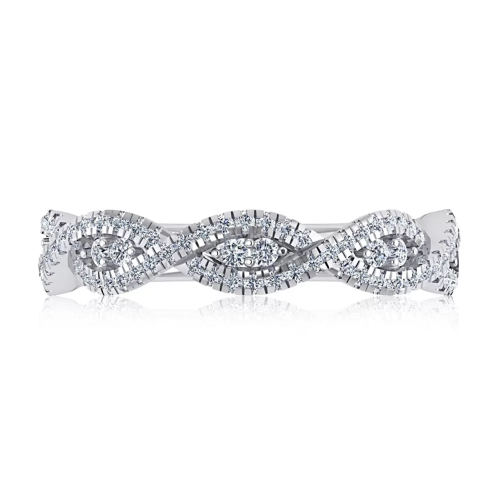 A Jaffe 14k Braided Diamond Band