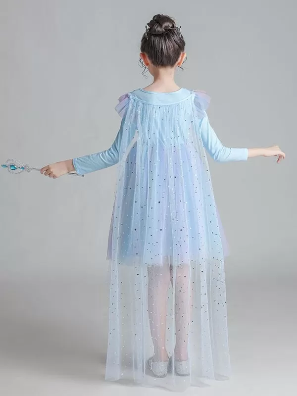 A-Line Tulle Sequins Flower Girl Dresses Polyester Sleeveless Knee-Length Kids Party Dresses