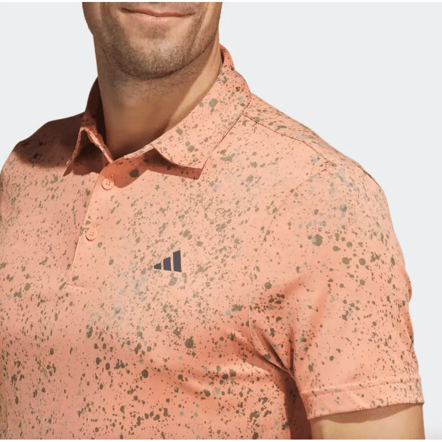 Adidas 2023 Jacquard Golf Polo Shirt - Orange