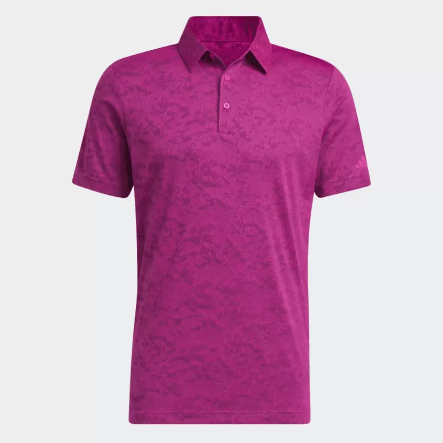 Adidas 2023 Textured Jacquard Men's Polo Shirt - Pink