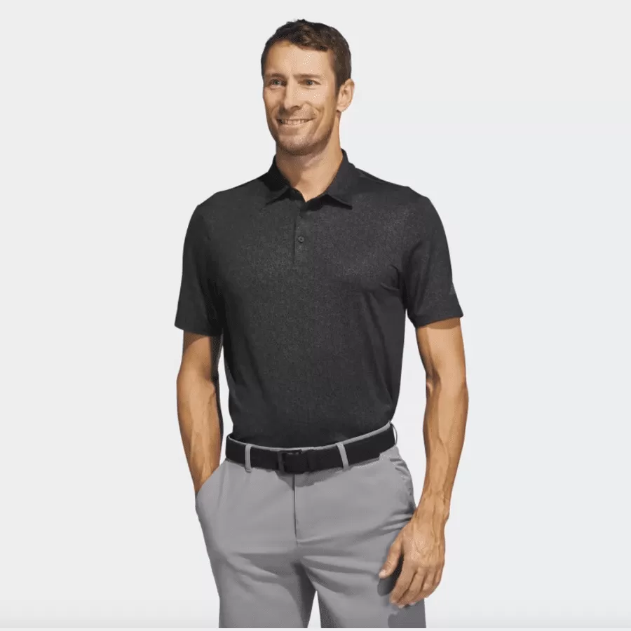 Adidas 2023 Ultimate365 Allover Print Golf Shirt - Black