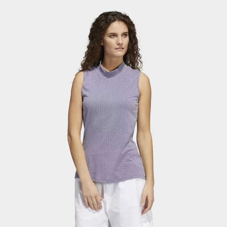 Adidas Essentials Mock Neck Sleeveless Polo Ladies Shirt