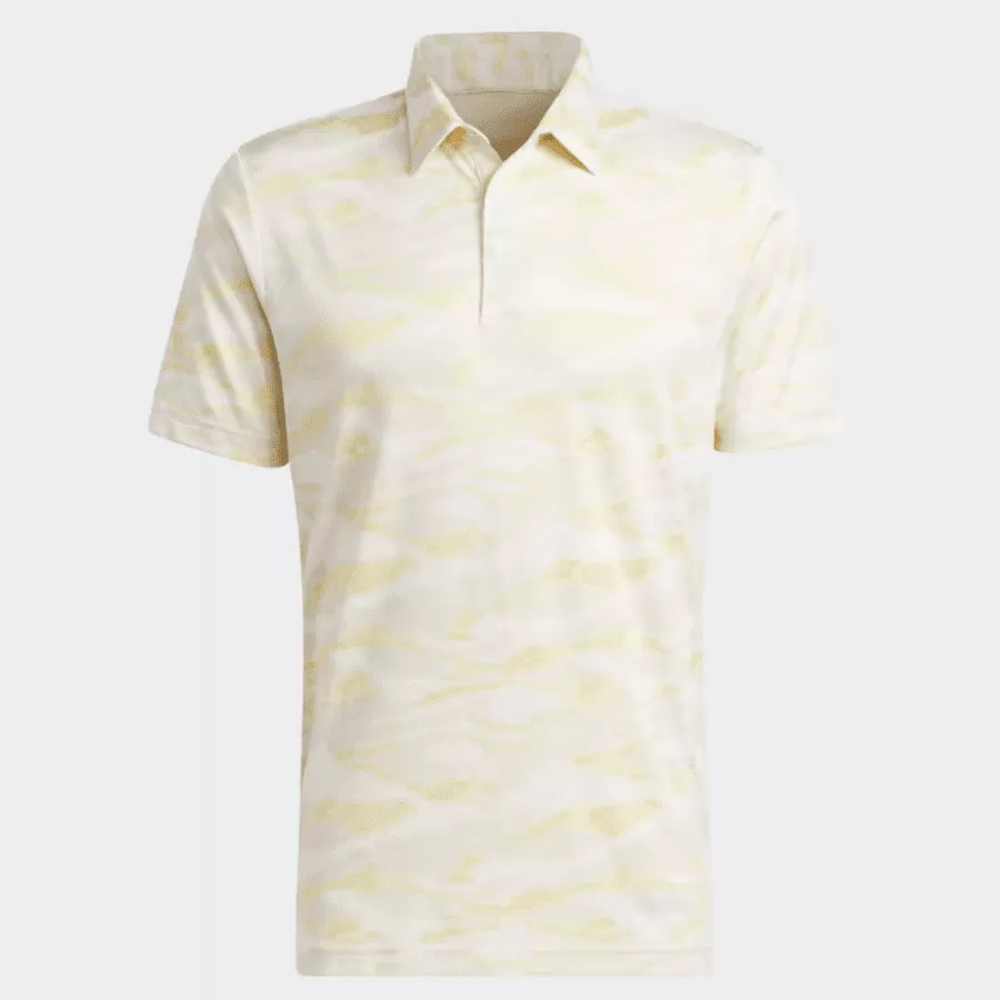 Adidas Horizon-Print Golf Polo Shirt - White