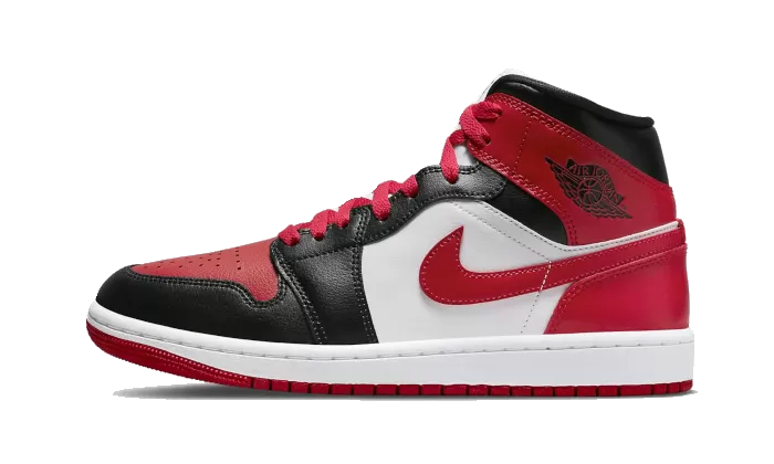 Air Jordan 1 Mid White Bred Toe