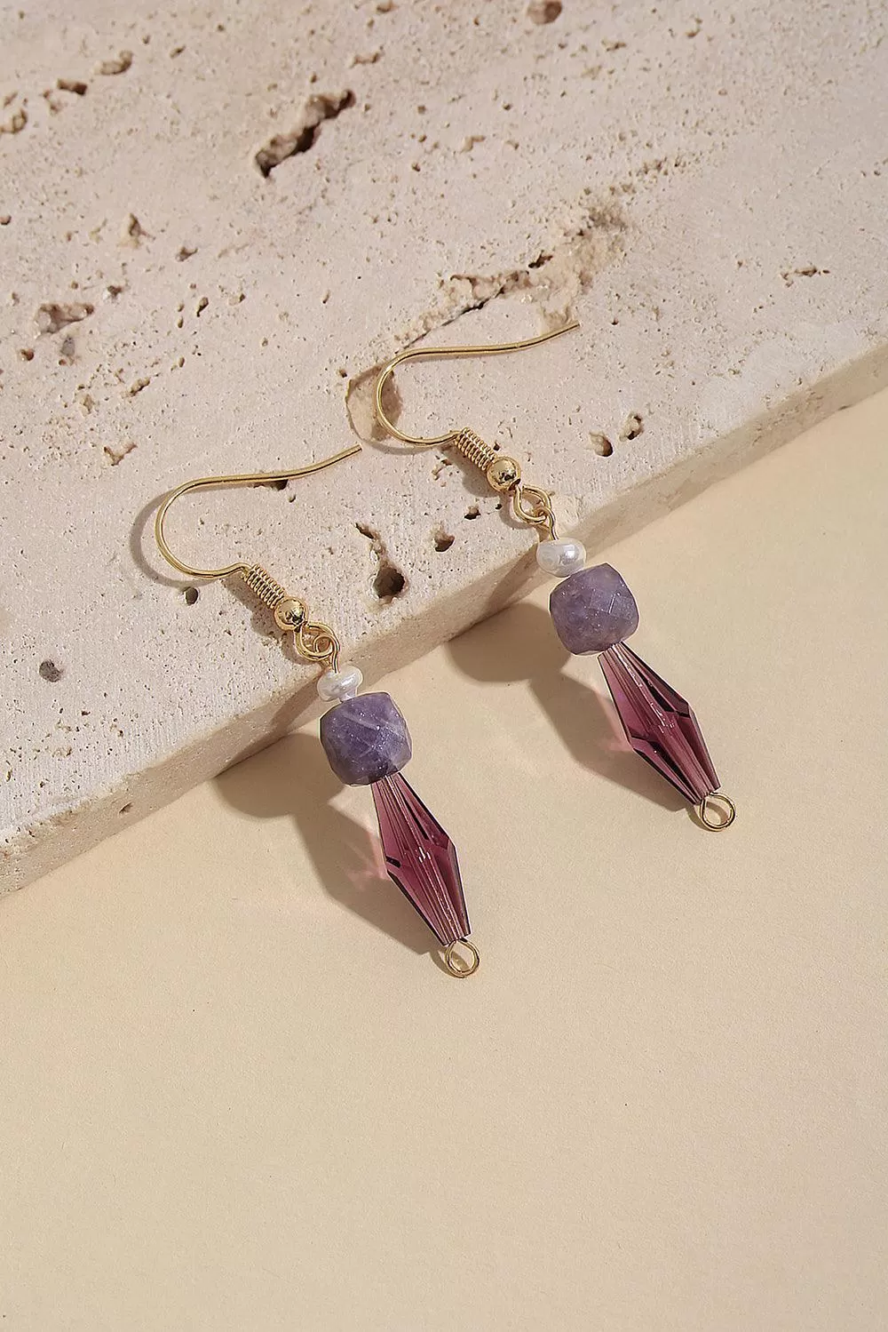 Aislinn Crystal Drop Lavender Earrings