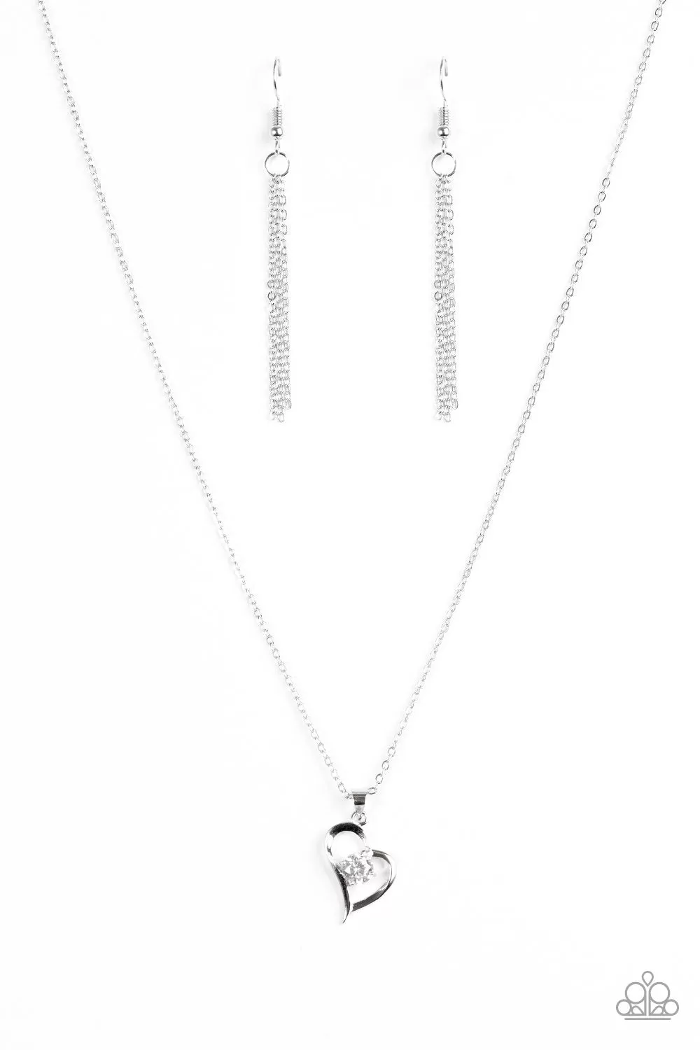 Always Be Mine White Heart Necklace - Paparazzi Accessories