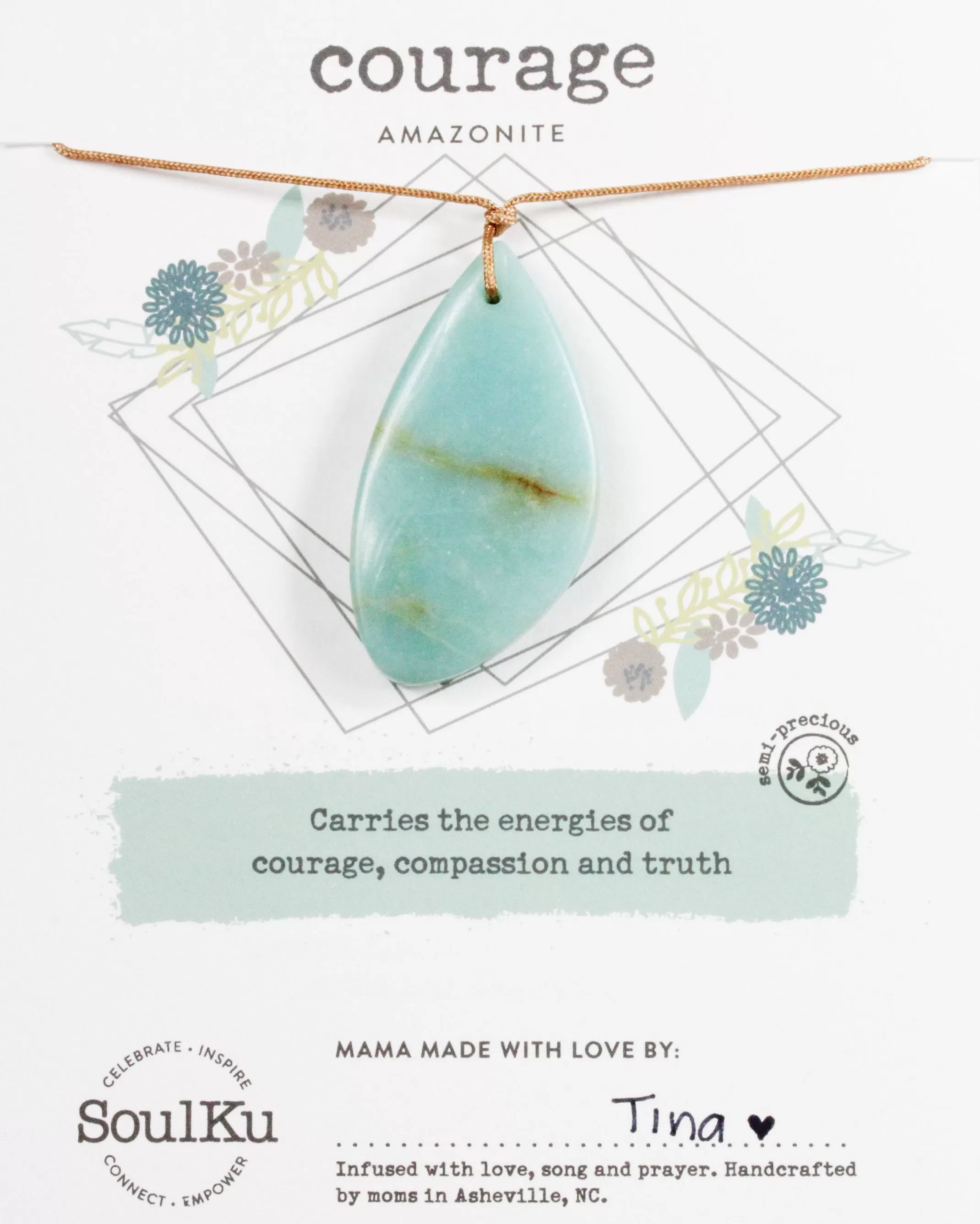 Amazonite Touchstone Necklace for Courage