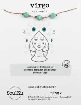 Amazonite Zodiac Necklace for Virgo | 8/23 - 9/22