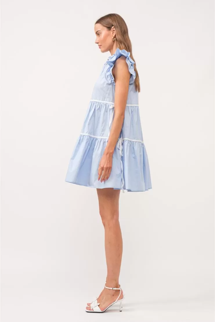 Amy Cotton Poplin Tiered Mini Dress