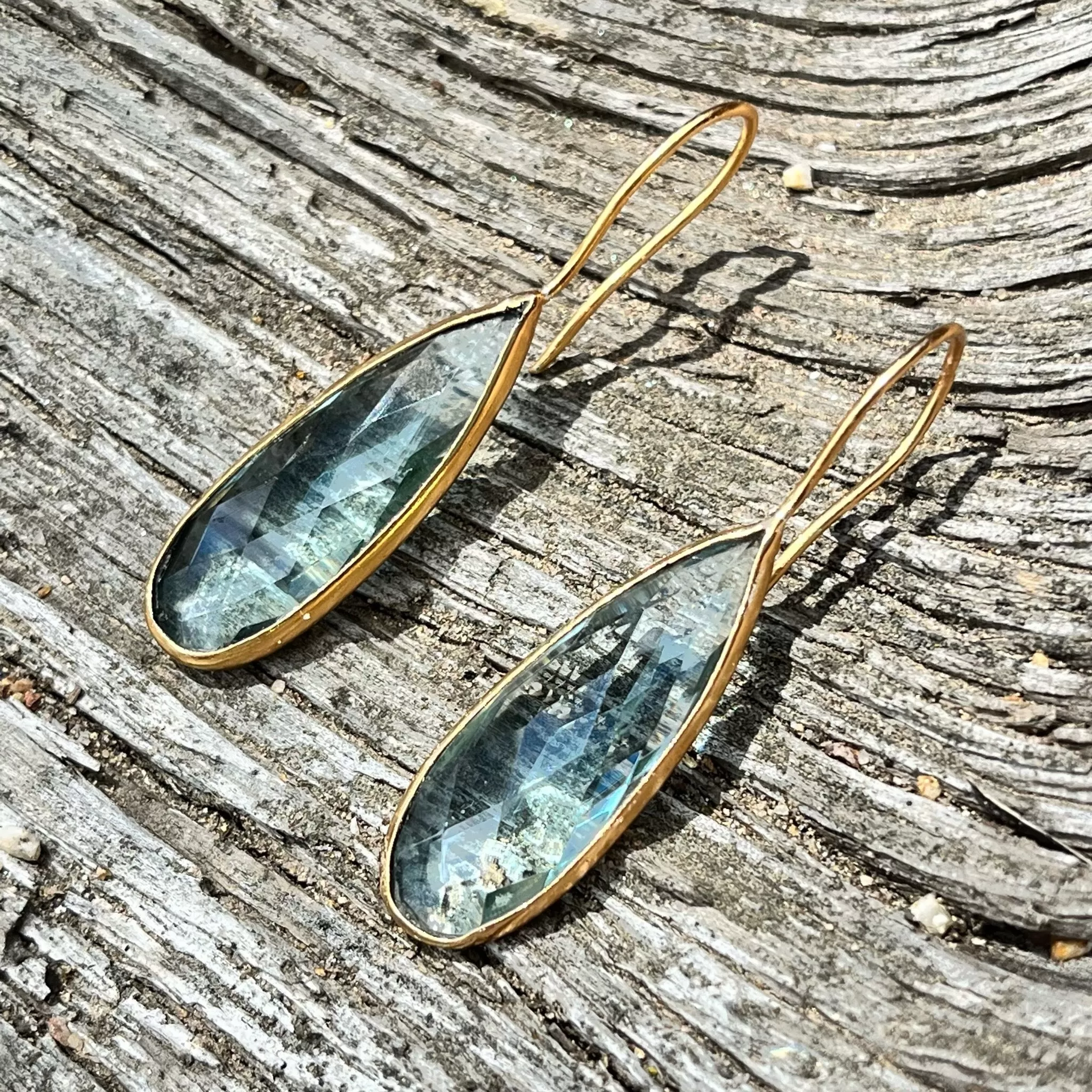 Aqua Blue Topaz Gold Desert Mirage