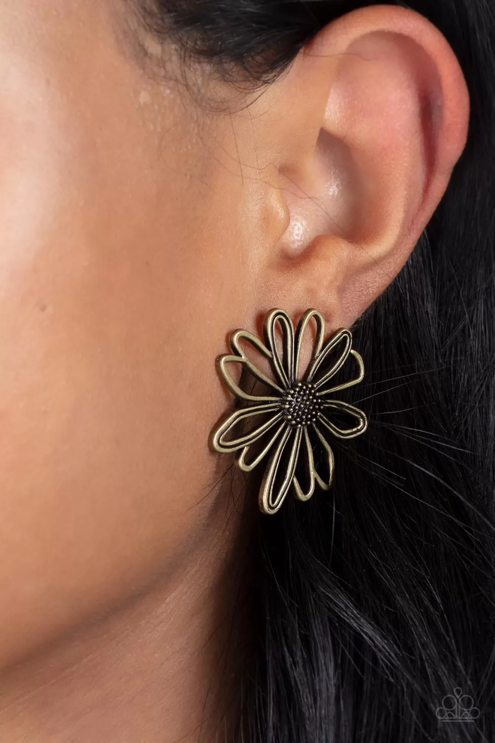 Artisan Arbor Brass Daisy Post Earrings - Paparazzi Accessories