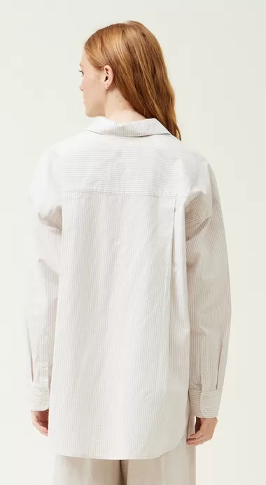 Ashton Oversized Cotton Button Up in Cream