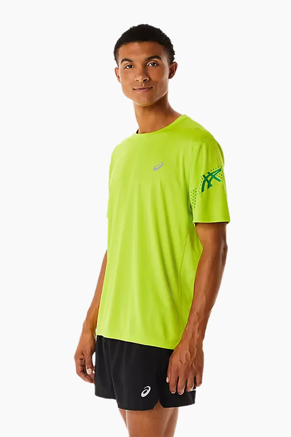 ASICS Men's Icon SS Top in Lime Zest/Cilantro