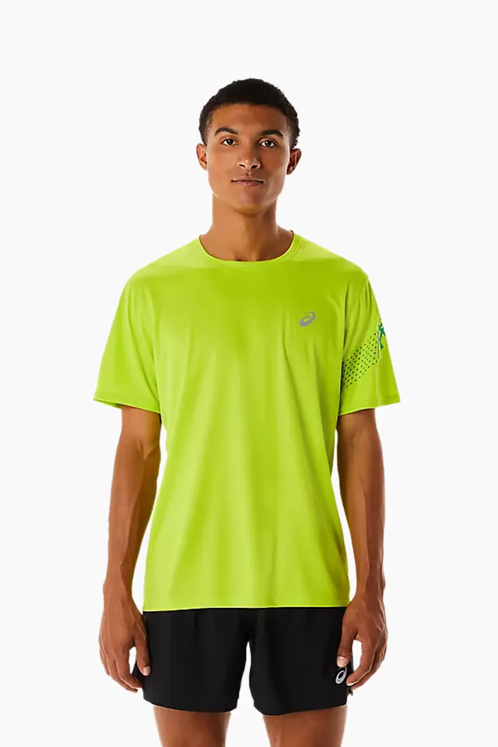 ASICS Men's Icon SS Top in Lime Zest/Cilantro