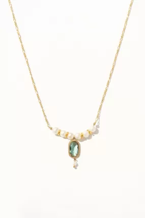 Aveline Crystal Pendant Drop Pearl Necklace