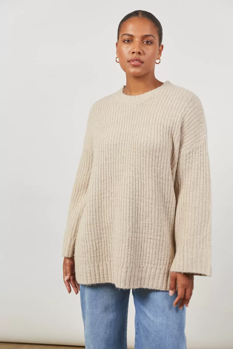 Avenue Oversized Jumper, Buff