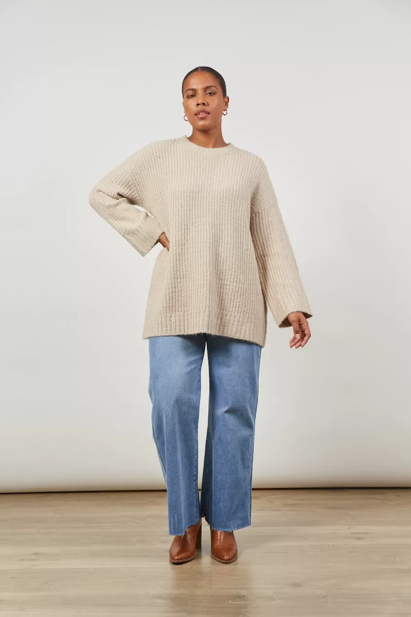 Avenue Oversized Jumper, Buff