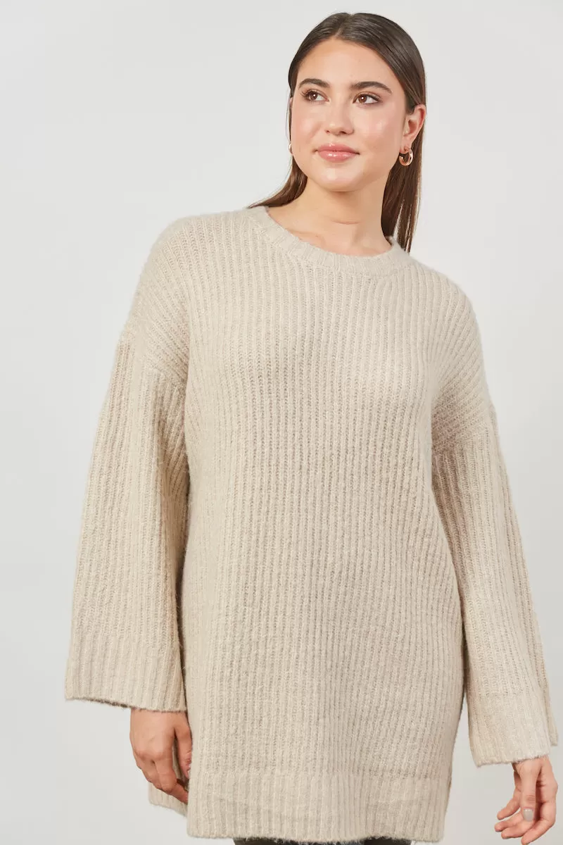 Avenue Oversized Jumper, Buff