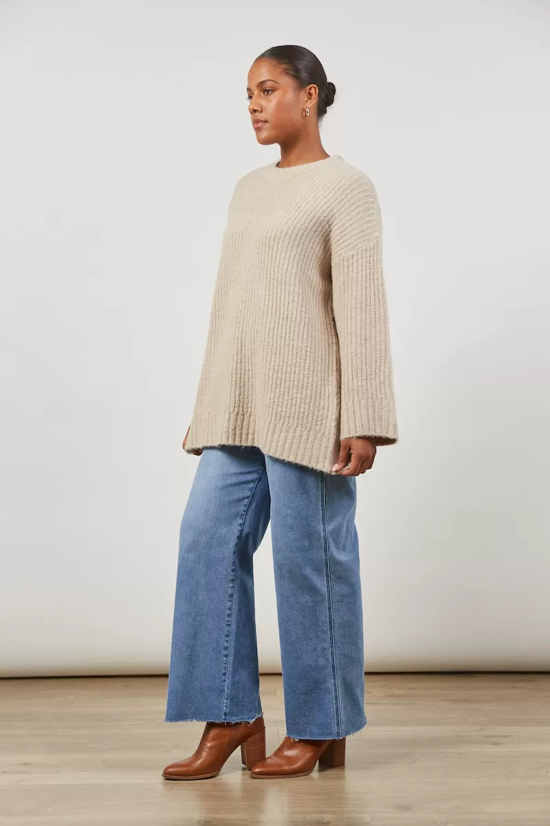 Avenue Oversized Jumper, Buff