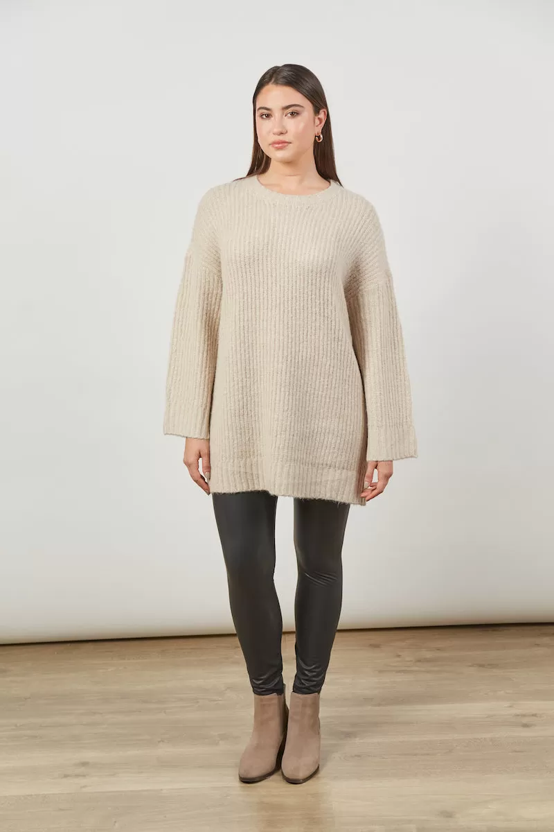 Avenue Oversized Jumper, Buff