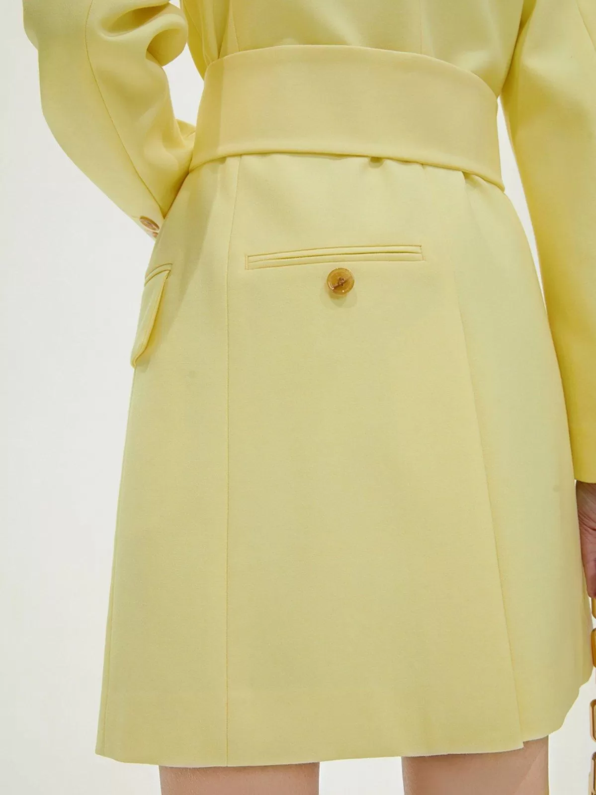 Aviva Yellow Double Breasted Long Sleeve Blazer Dress