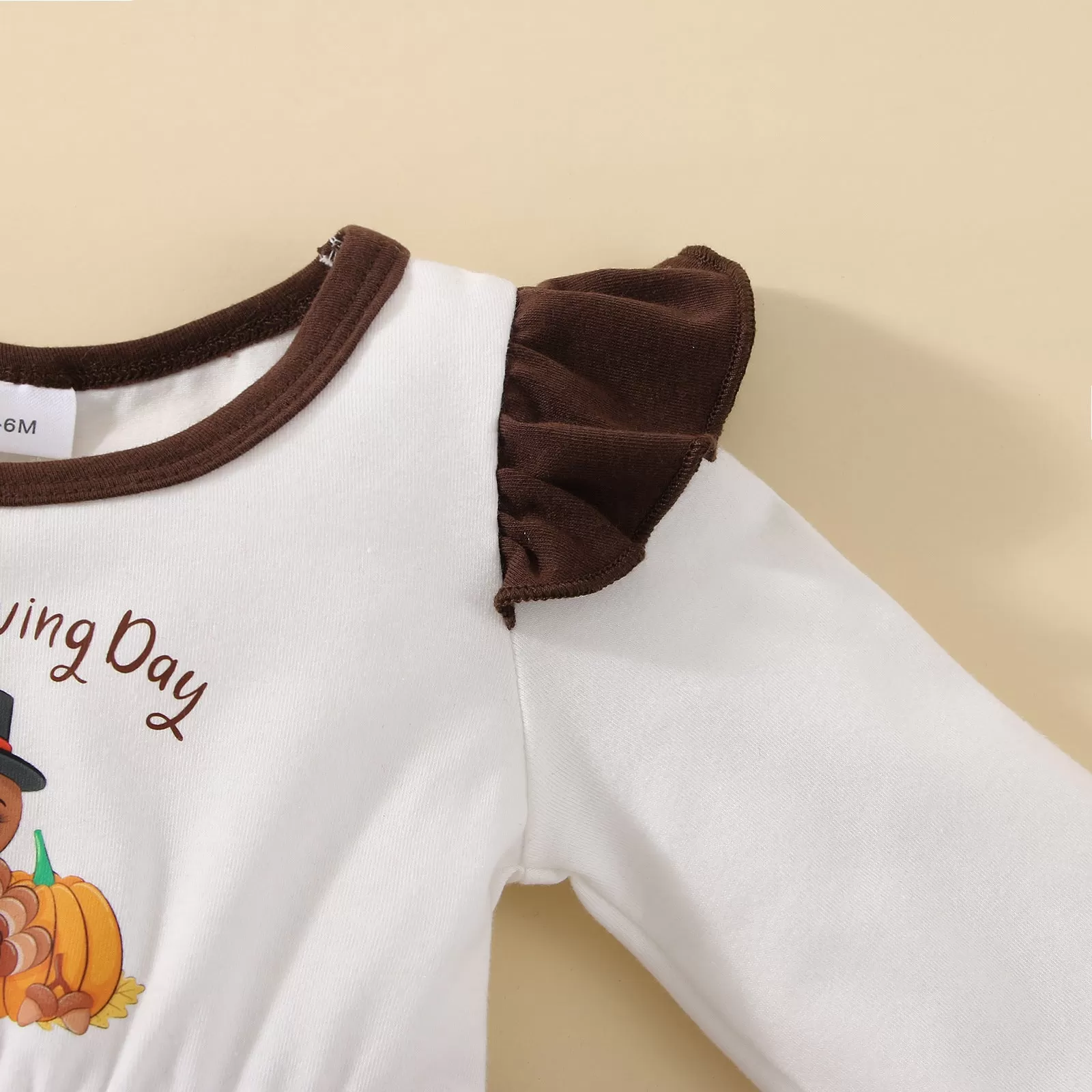 Baby Girls Thanksgiving Printed Screen Patchwork Dress